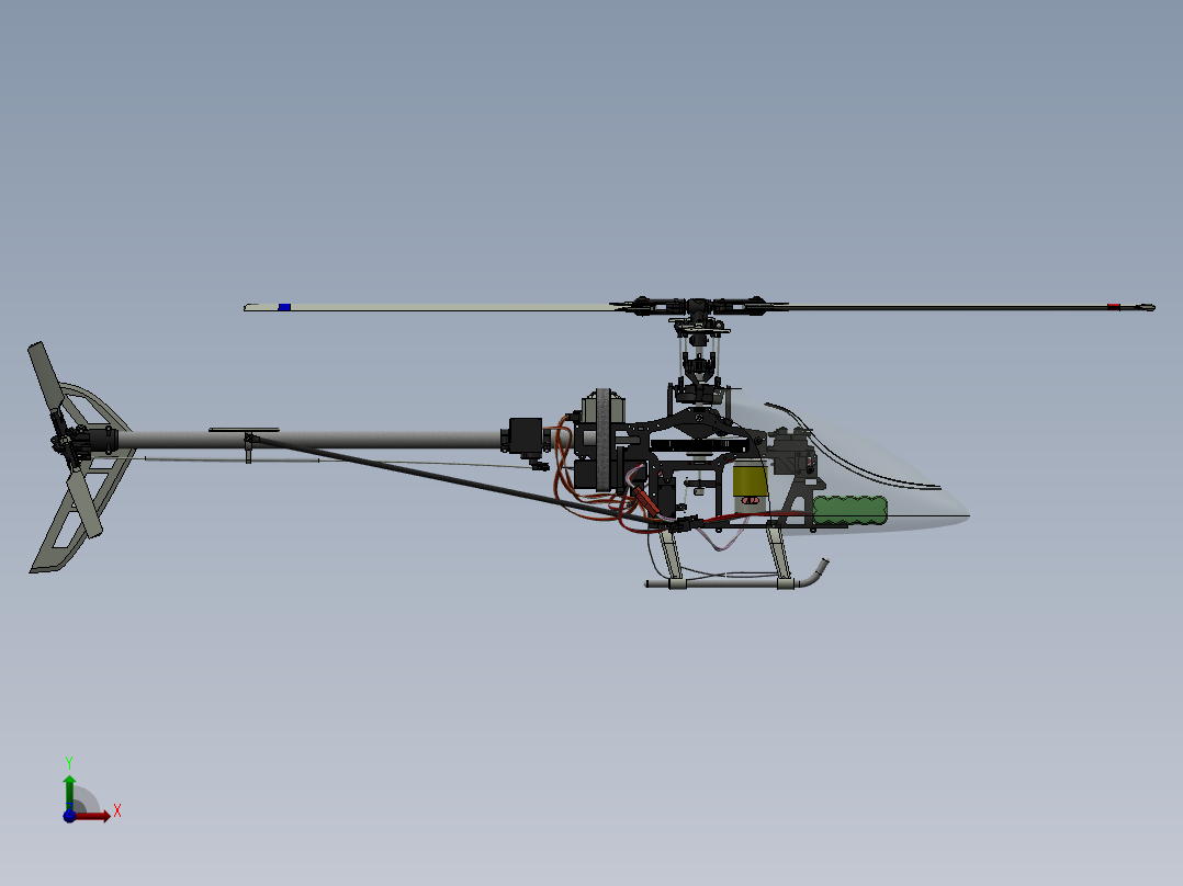 helico玩具直升机模型前视图