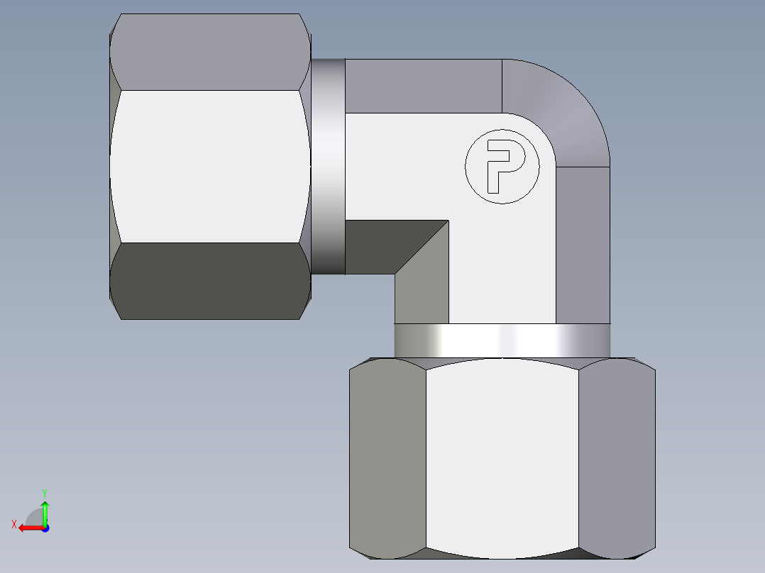 卡套式工业通用硬管接头EO_Union_elbow_W14ZSCF后视图