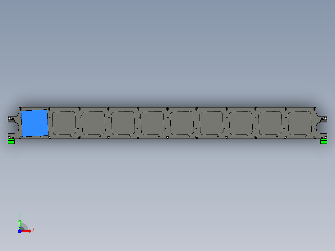 10组33片-166石墨舟三维模型前视图