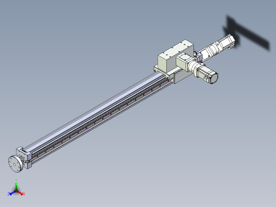 威洛博直线电机模组EB6ZR-L140-S960-RZ575K-Z575K-MS3正等轴测图