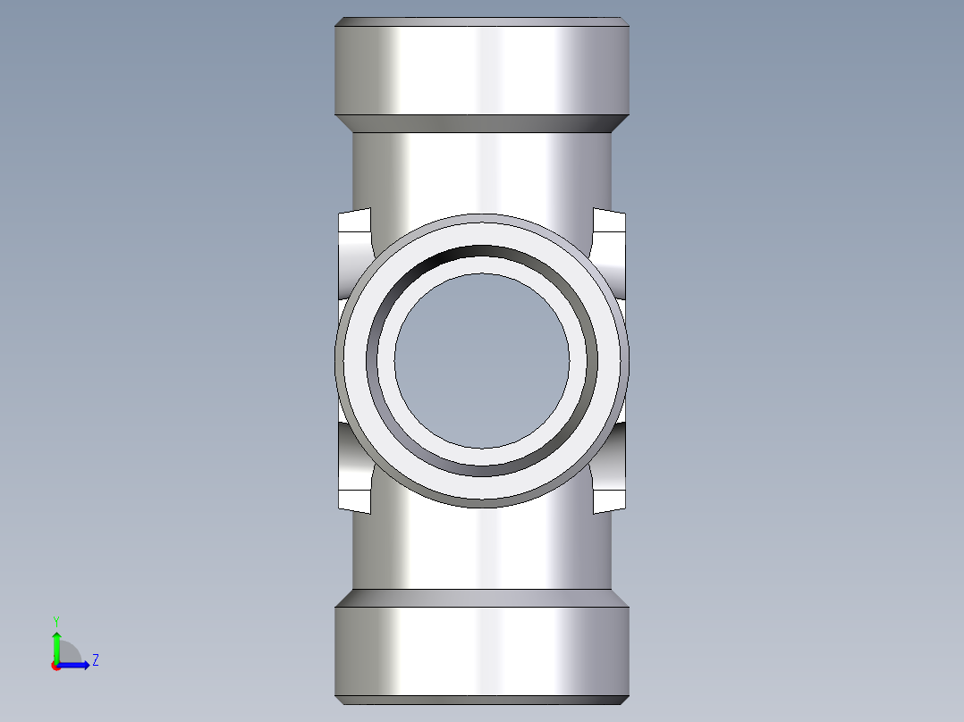 卡套式工业通用硬管接头EO_Union_cross_K30SCFX左视图