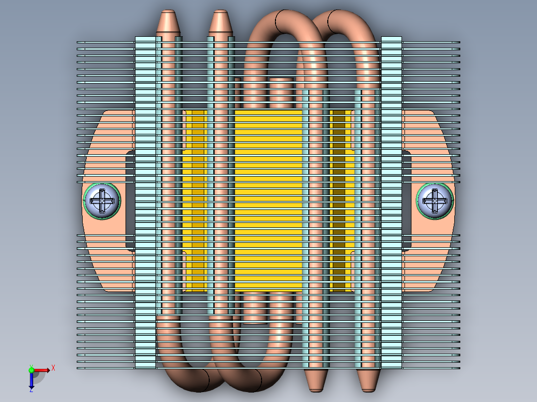 CPU散热器模型俯视图