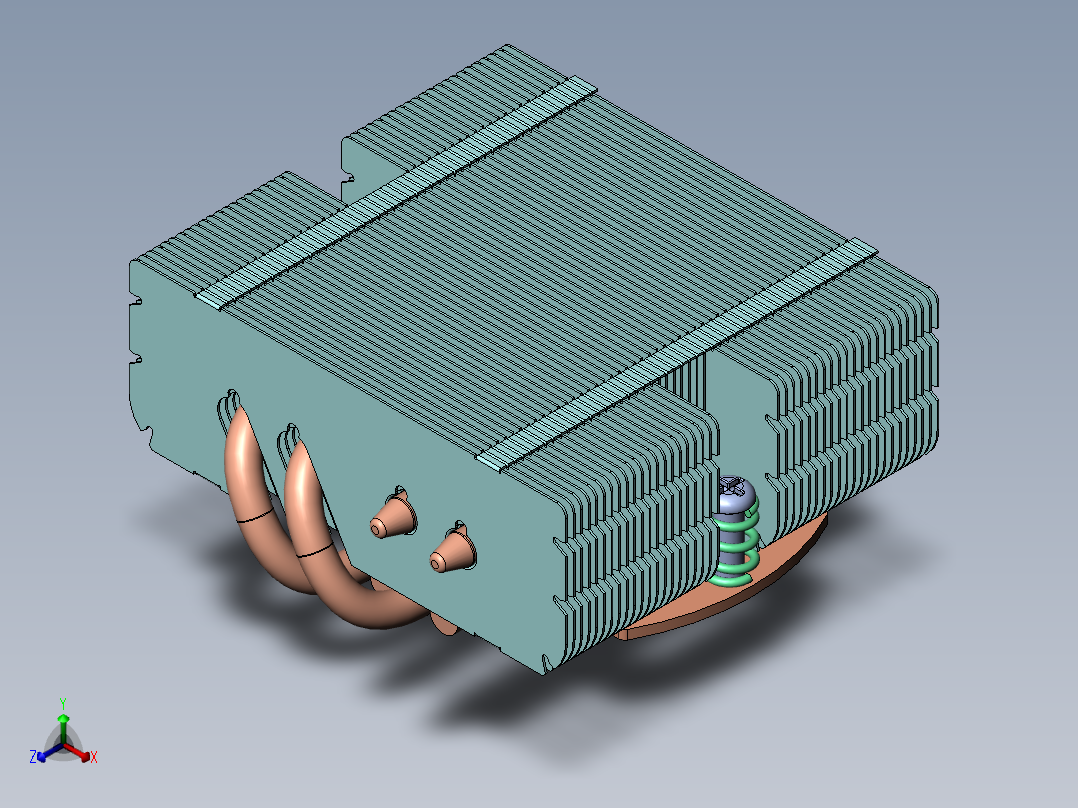 CPU散热器模型正等轴测图