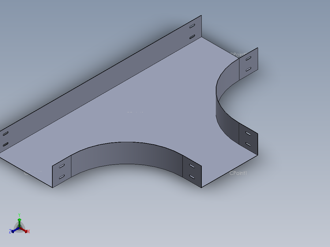 cable tray tee主视图