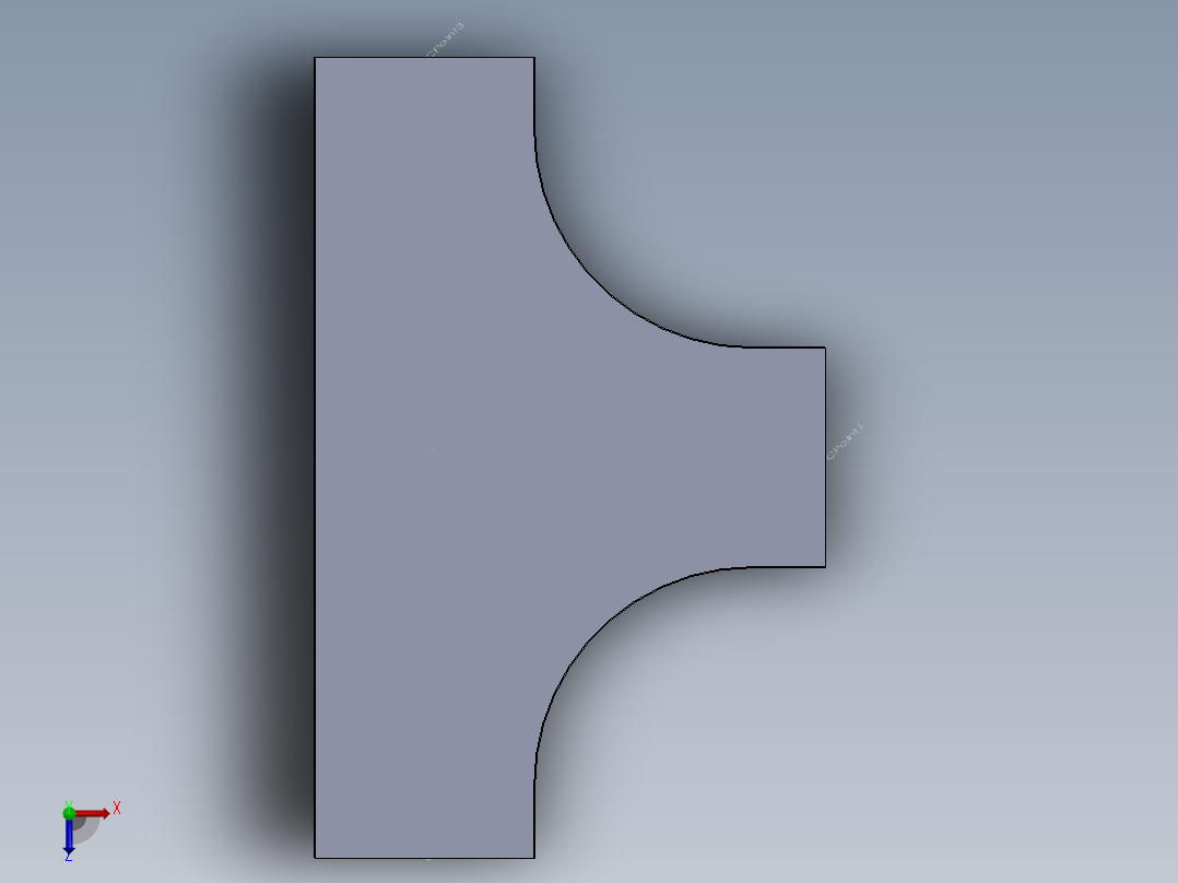 cable tray tee俯视图