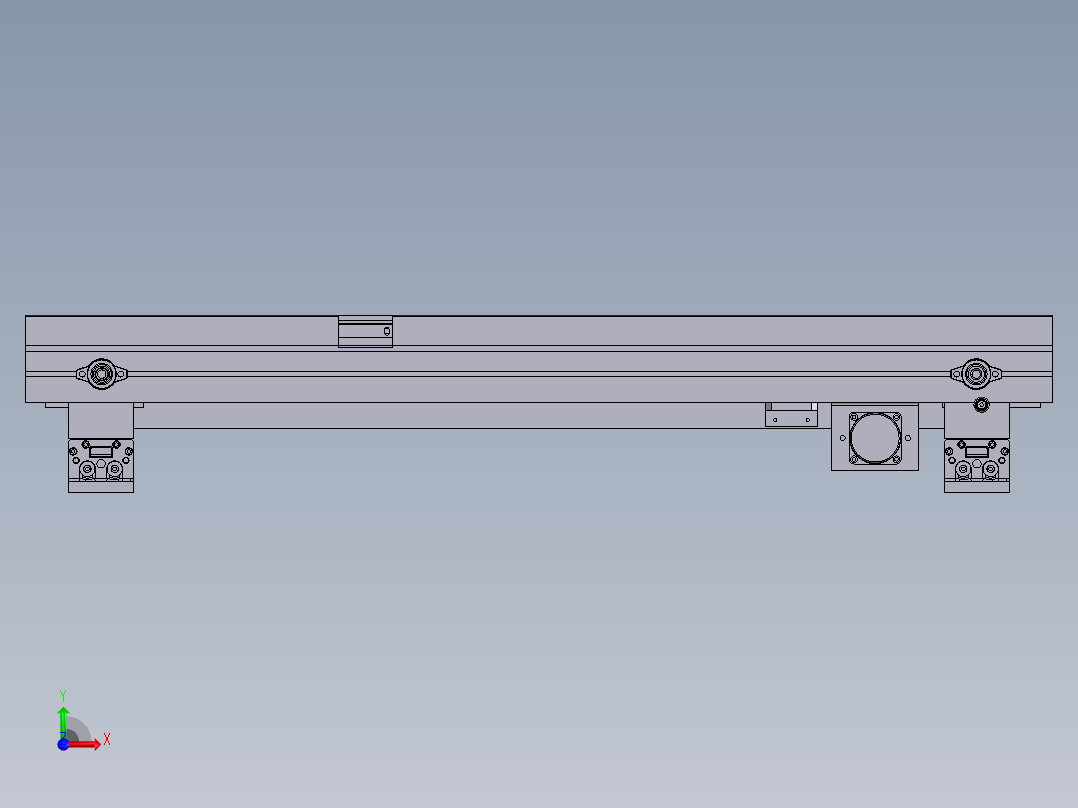 宽度可调节的皮带输送机前视图