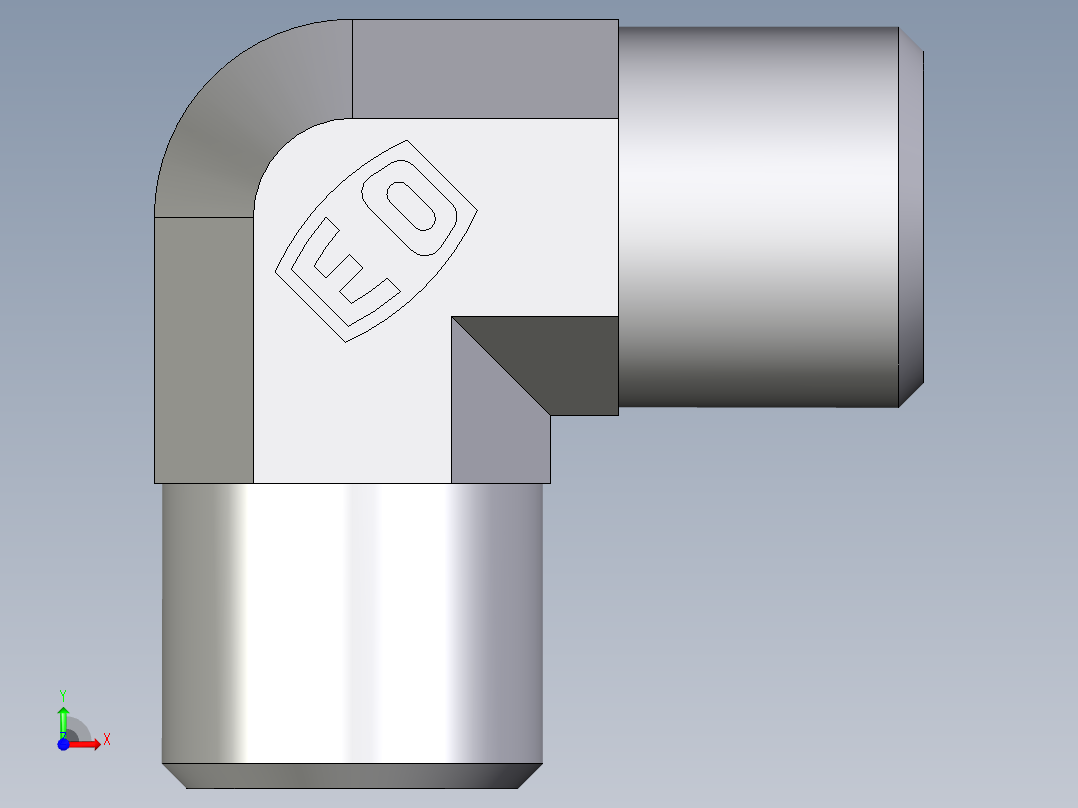 卡套式工业通用硬管接头EO_Union_elbow_W06LL71X前视图