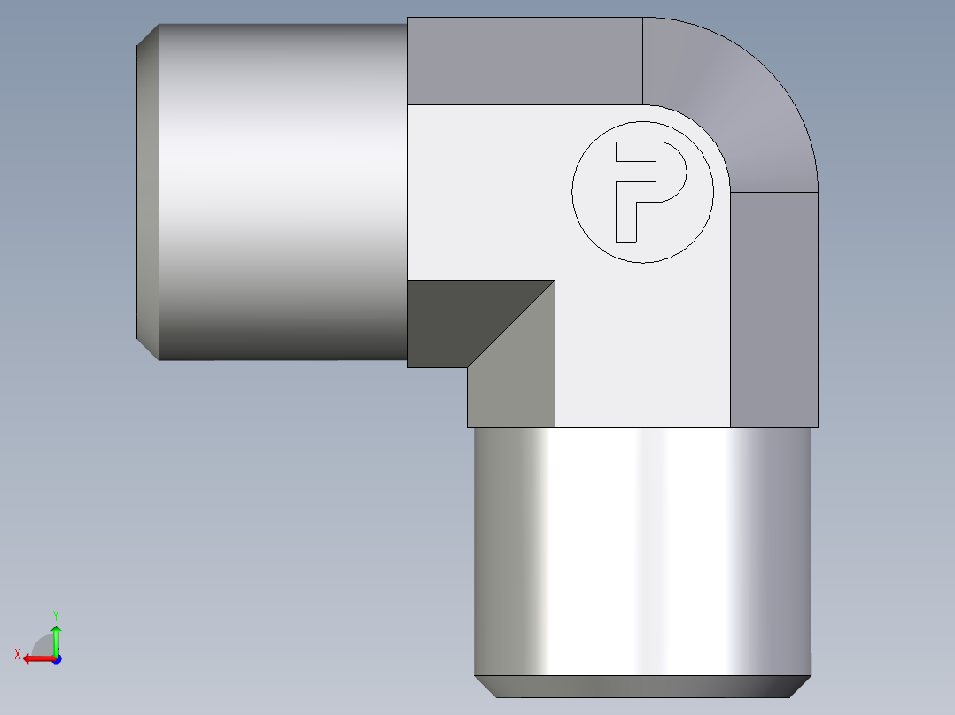 卡套式工业通用硬管接头EO_Union_elbow_W06LL71X后视图