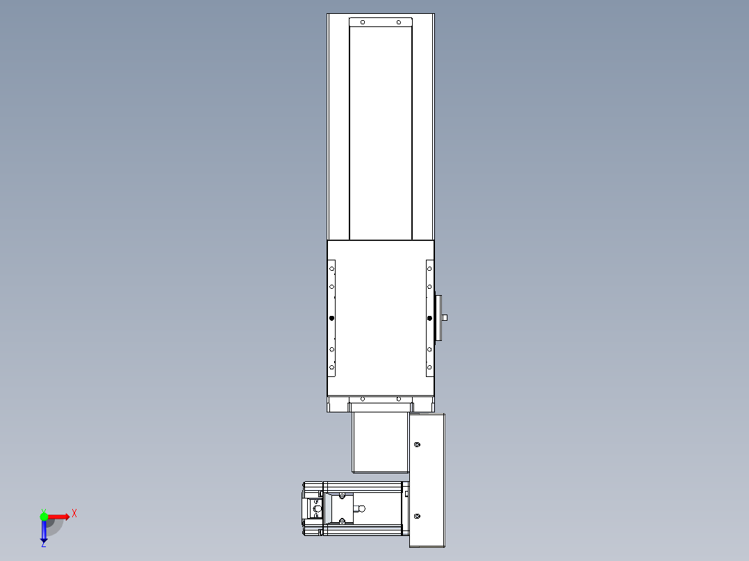 同步带全封闭直线模组TPA-HCB-120D-90-L200-MR-Y-P40-N3俯视图