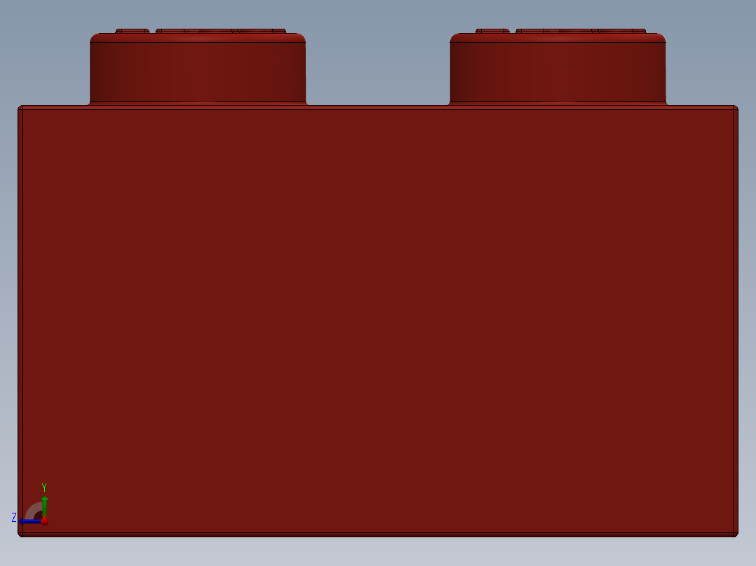 乐高套装 4421基本积木-300321 Bright Red Brick 2 x 2.SLDPRT右视图