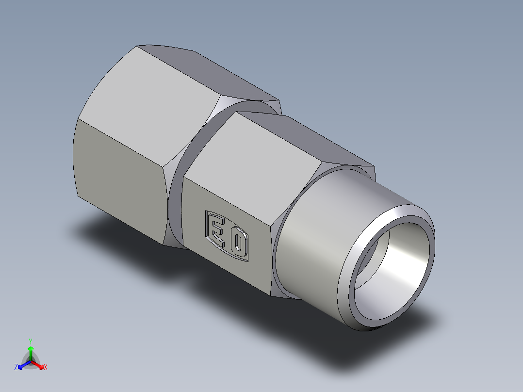 卡套式工业通用硬管接头EO_Distance_piece_adapter_DA10LOMDCF主视图
