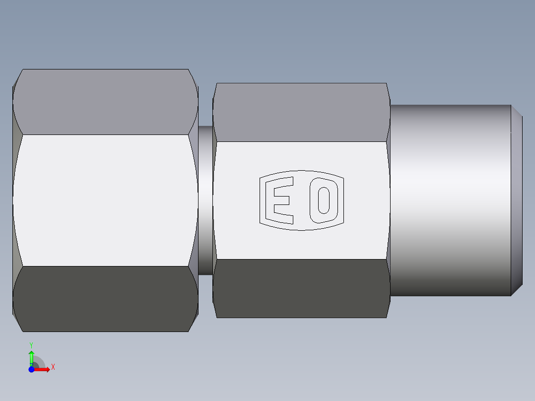 卡套式工业通用硬管接头EO_Distance_piece_adapter_DA10LOMDCF前视图