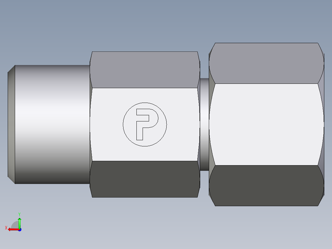 卡套式工业通用硬管接头EO_Distance_piece_adapter_DA10LOMDCF后视图