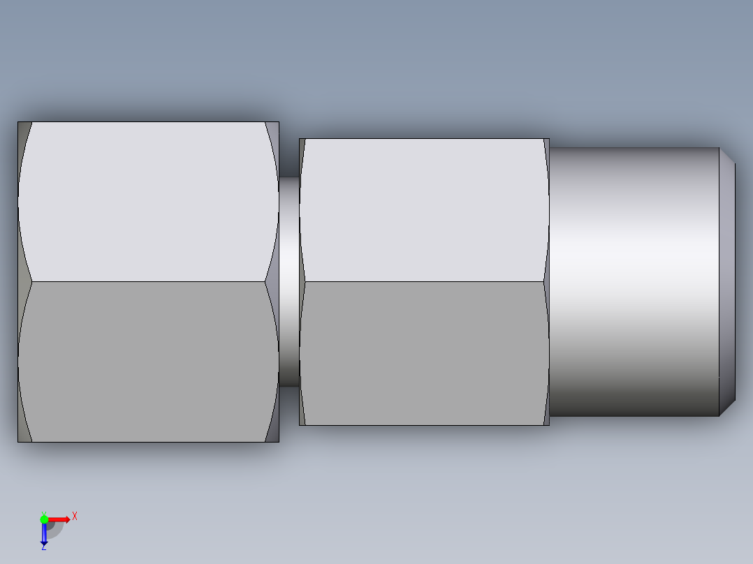 卡套式工业通用硬管接头EO_Distance_piece_adapter_DA10LOMDCF俯视图