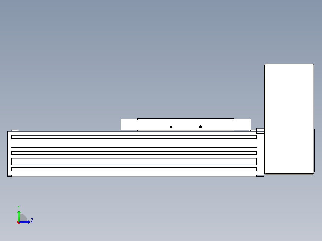 同步带全封闭直线模组TPA-HCB-120D-90-L100-LU-Y-P40-N3左视图