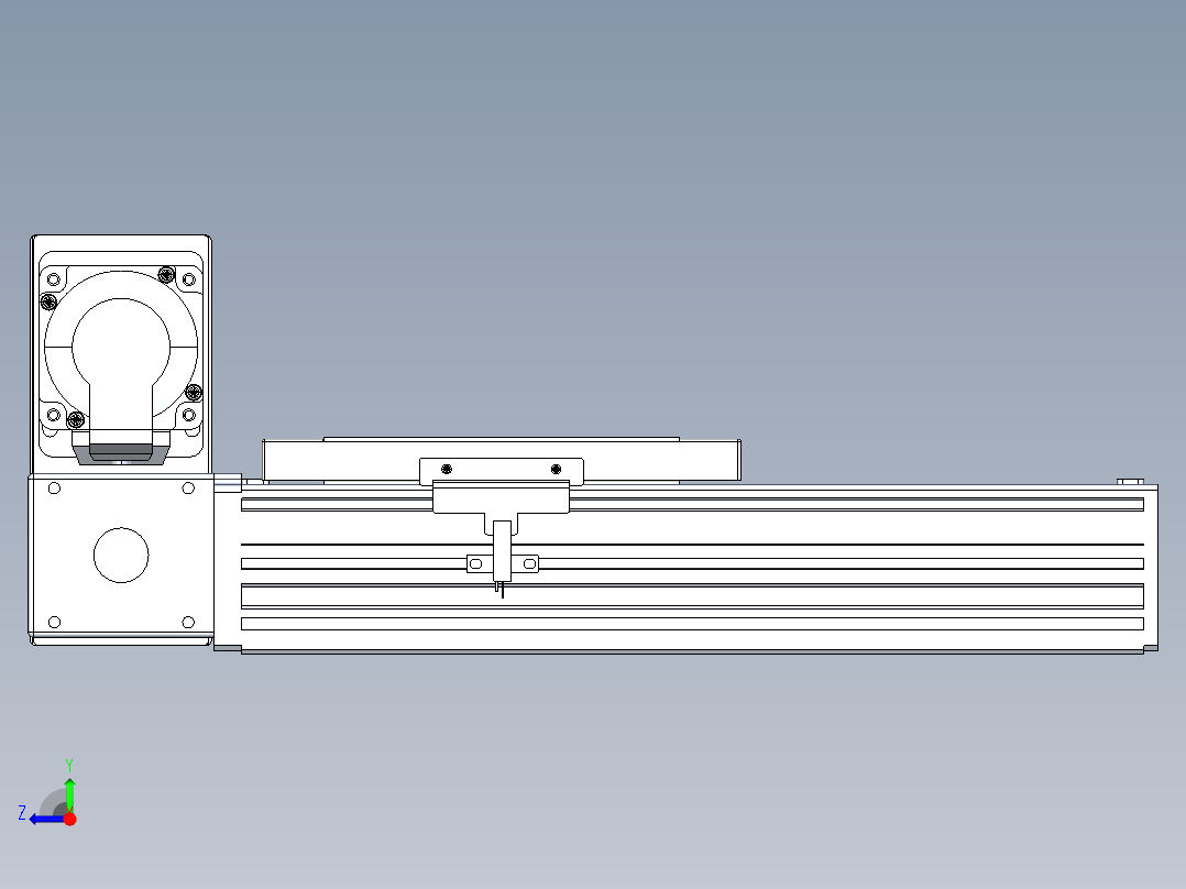 同步带全封闭直线模组TPA-HCB-120D-90-L100-LU-Y-P40-N3右视图