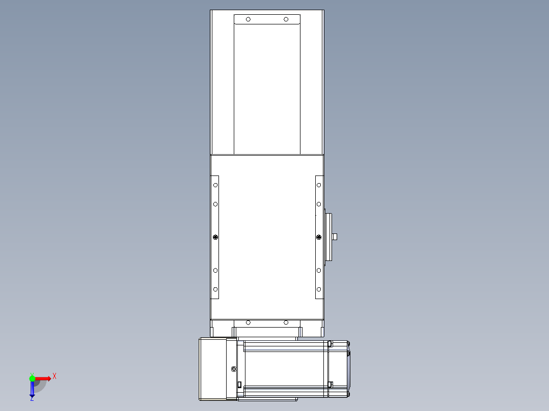 同步带全封闭直线模组TPA-HCB-120D-90-L100-LU-Y-P40-N3俯视图