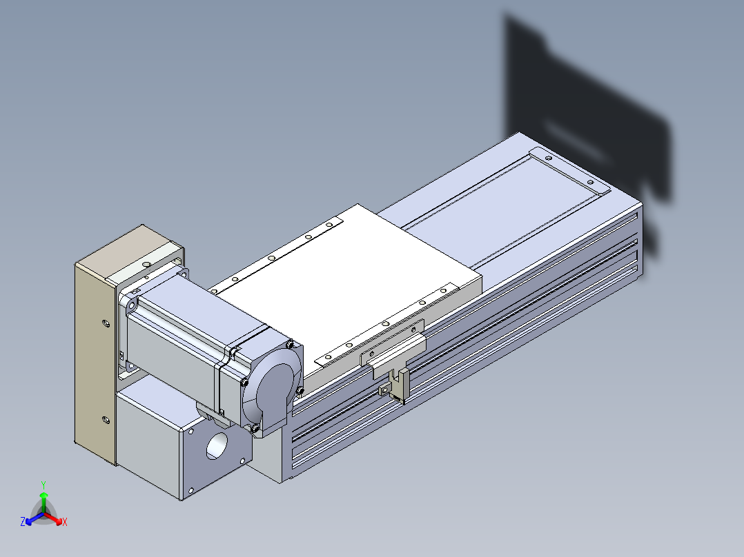同步带全封闭直线模组TPA-HCB-120D-90-L100-LU-Y-P40-N3正等轴测图