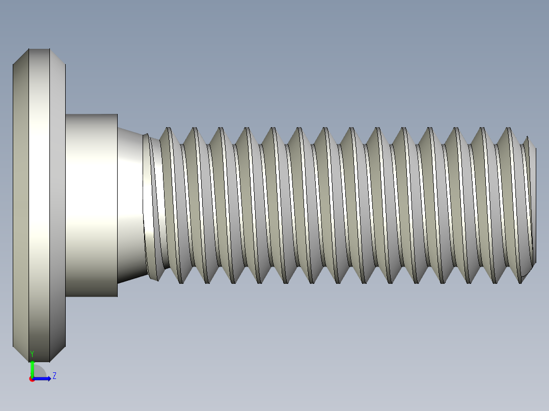 超薄型内六角螺钉-Ultra Low Profile Socket Head Screws 3-8-16 Thread Size 1 in Long.x_t左视图