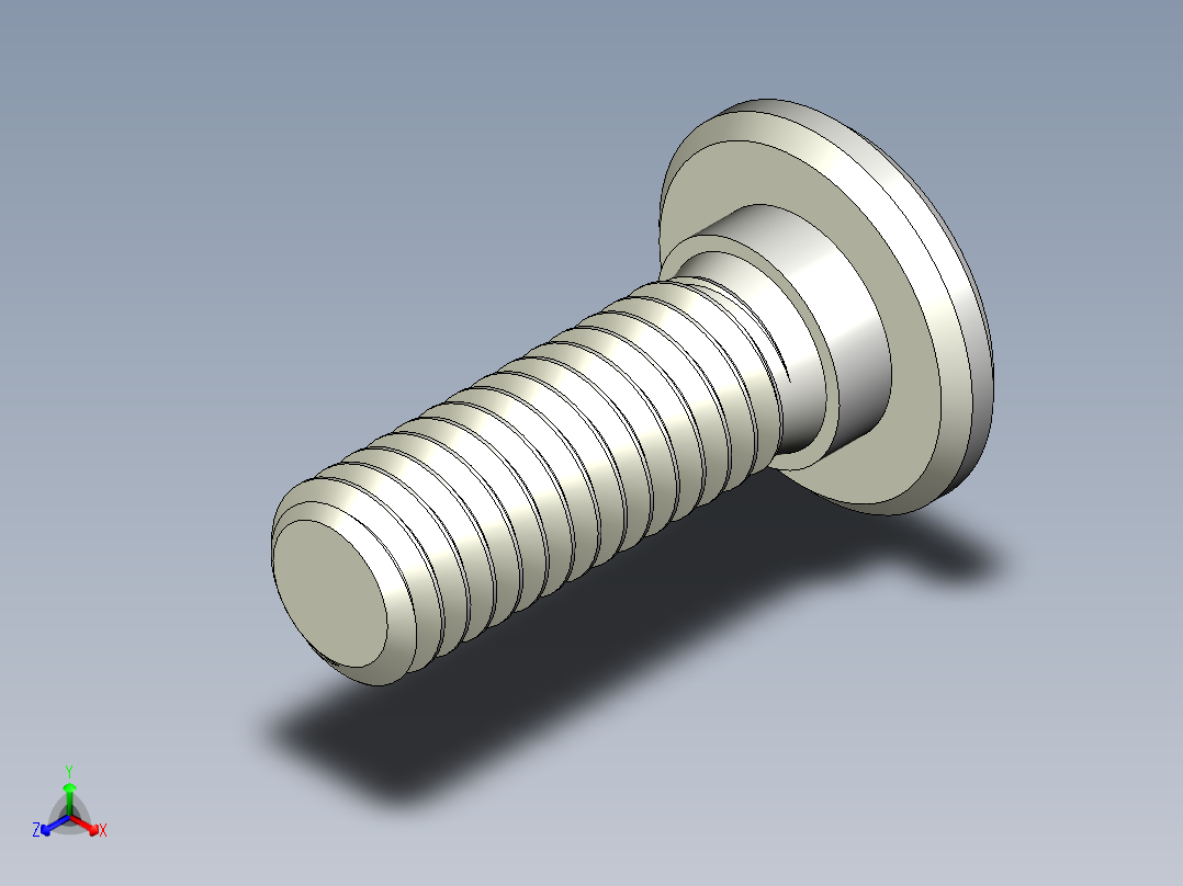 超薄型内六角螺钉-Ultra Low Profile Socket Head Screws 3-8-16 Thread Size 1 in Long.x_t正等轴测图
