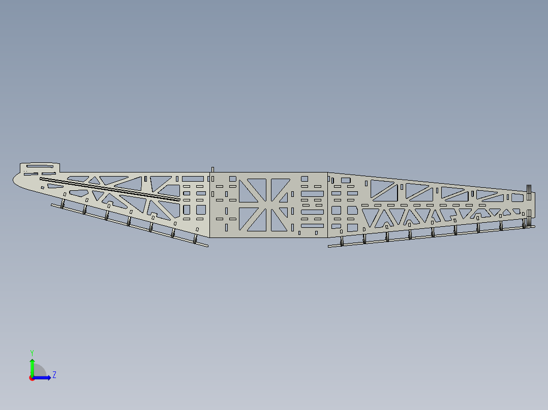 固定翼无人机航模框架左视图