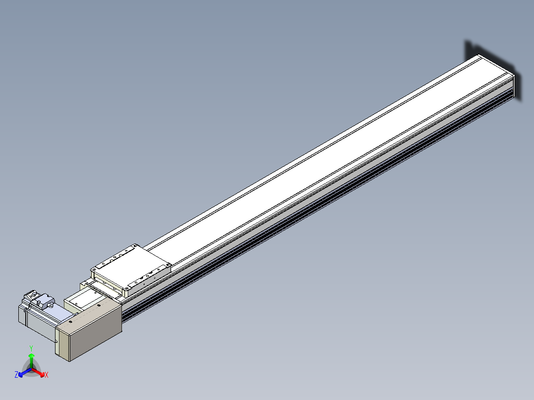 同步带全封闭直线模组TPA-HCB-105D-90-L900-MR-Y-P20-N3正等轴测图