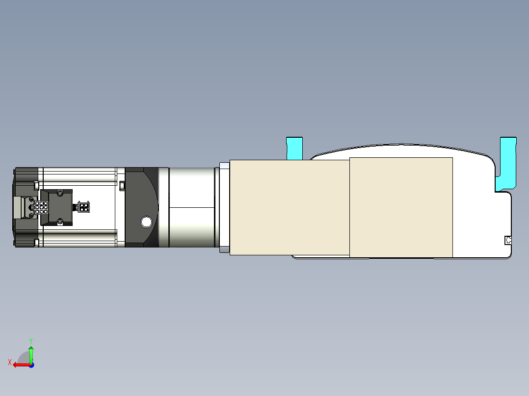 同步带滑台-半封闭B22-L100-C-S1700-R-P75-D3-N5后视图