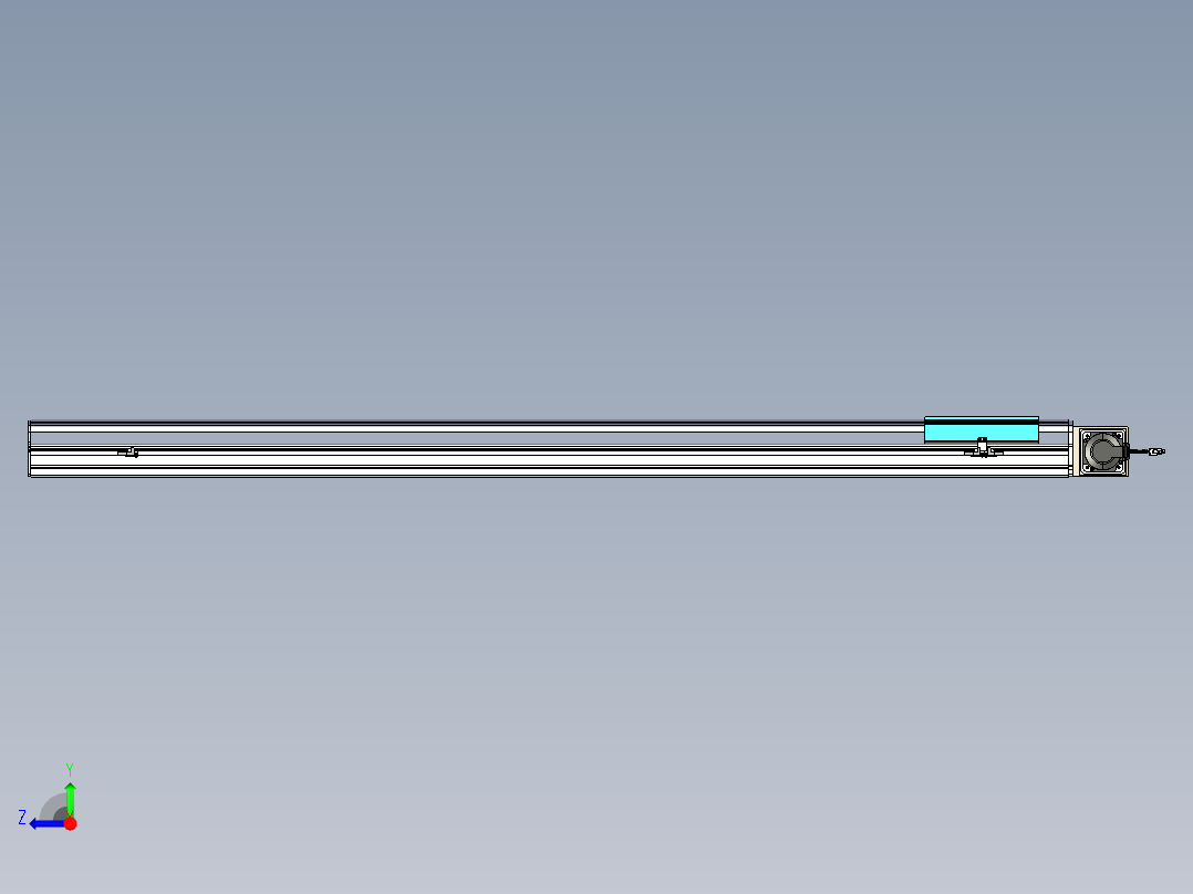 同步带滑台-半封闭B22-L100-C-S1700-R-P75-D3-N5右视图