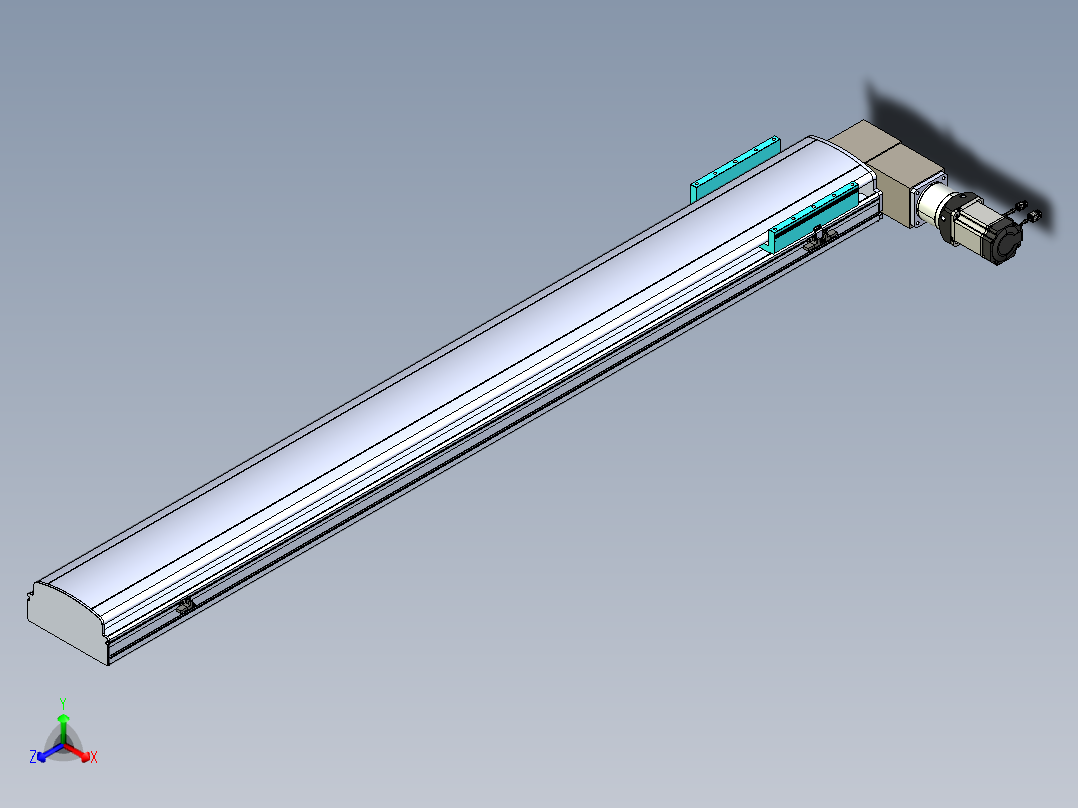 同步带滑台-半封闭B22-L100-C-S1700-R-P75-D3-N5正等轴测图