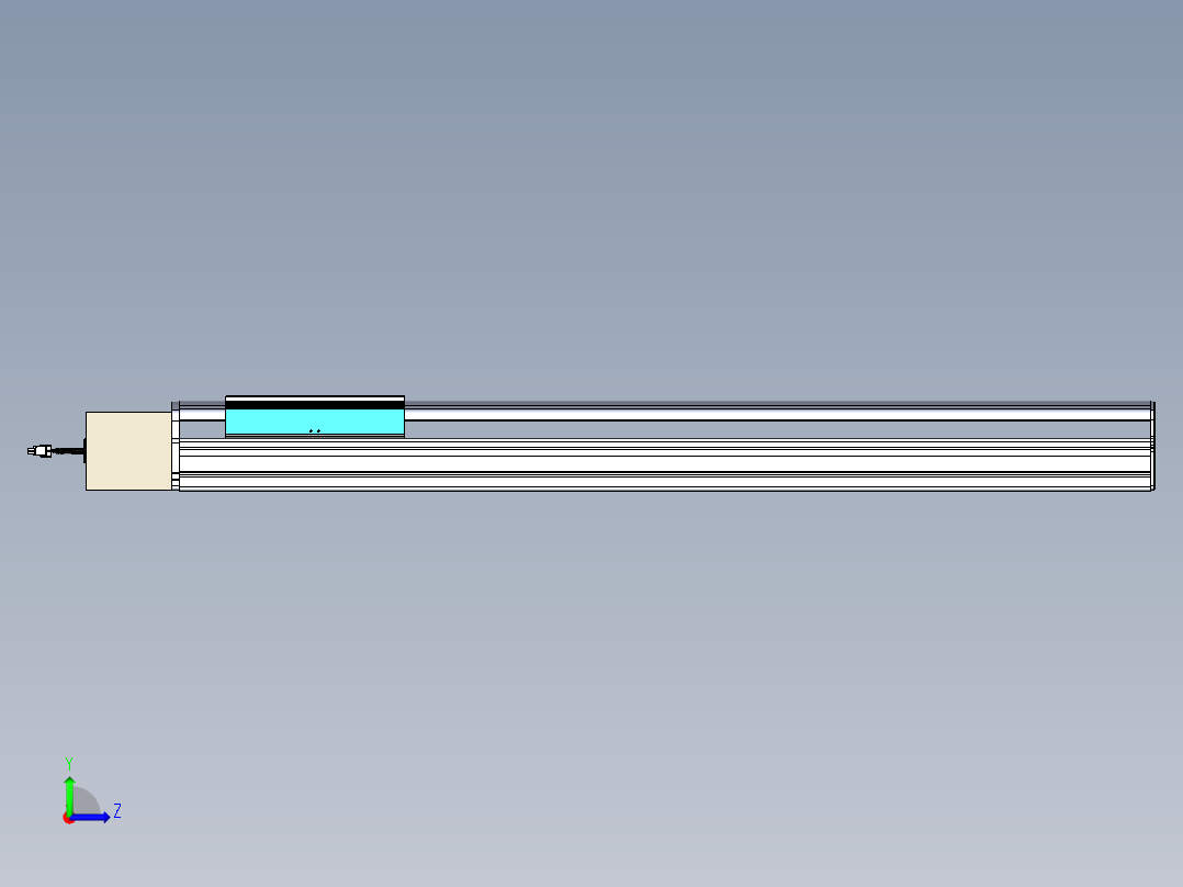 同步带滑台-半封闭B22-L100-C-S850-R-P75-D3-N5左视图