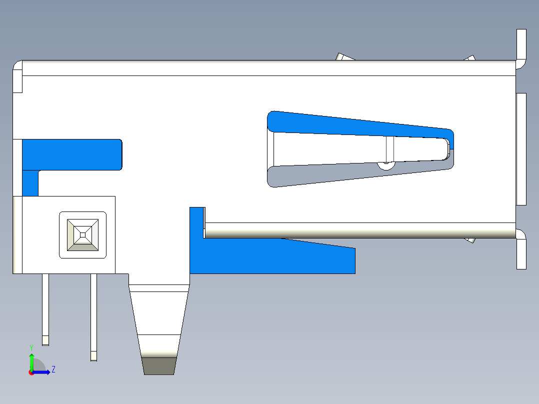 Usb3.0类型端口左视图