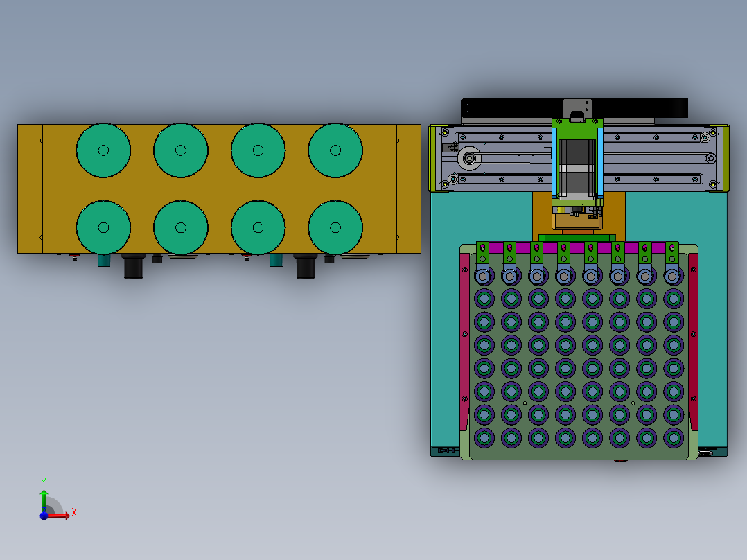 8头三轴点胶机前视图