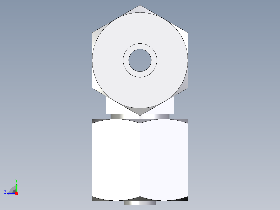 卡套式工业通用硬管接头EO_Swivel_nut_branch_tee_ET06ZSCF右视图