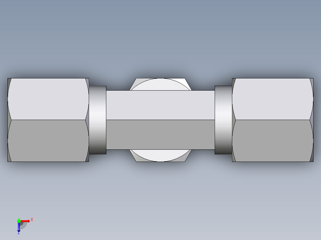 卡套式工业通用硬管接头EO_Swivel_nut_branch_tee_ET06ZSCF俯视图