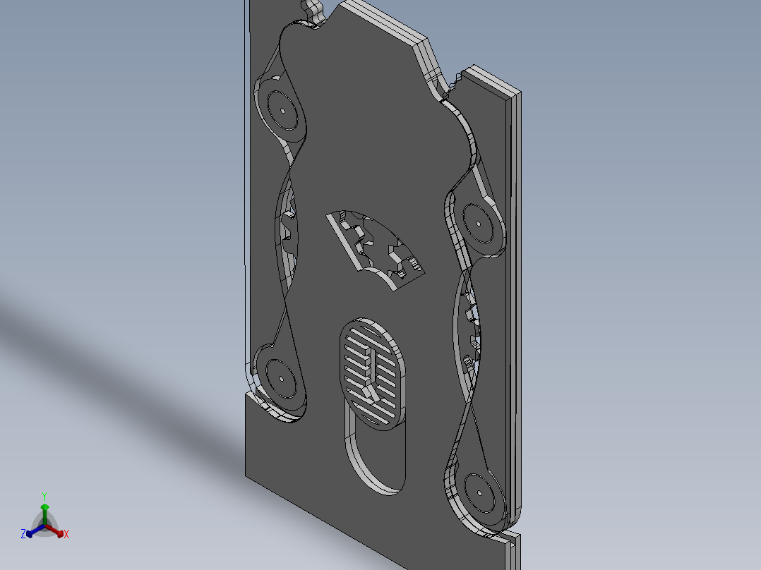 激光下料拼图卡片夹Parasolid, SOLIDWORKS 2015, STEP _ IGES主视图