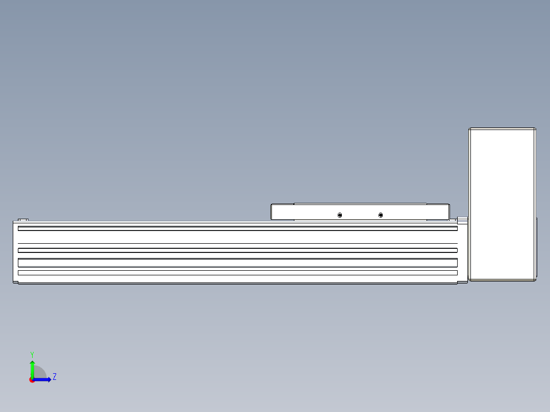 同步带全封闭直线模组TPA-HCB-120D-90-L200-LU-Y-P40-N3左视图