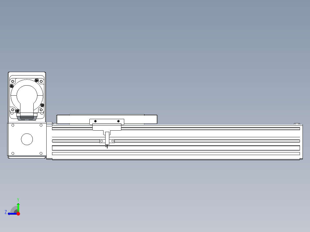 同步带全封闭直线模组TPA-HCB-120D-90-L200-LU-Y-P40-N3右视图