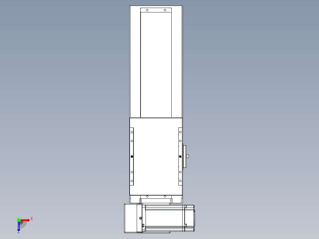同步带全封闭直线模组TPA-HCB-120D-90-L200-LU-Y-P40-N3俯视图