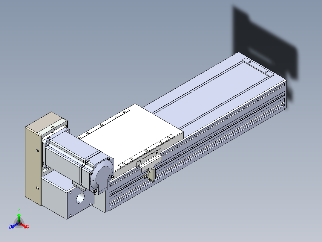 同步带全封闭直线模组TPA-HCB-120D-90-L200-LU-Y-P40-N3正等轴测图