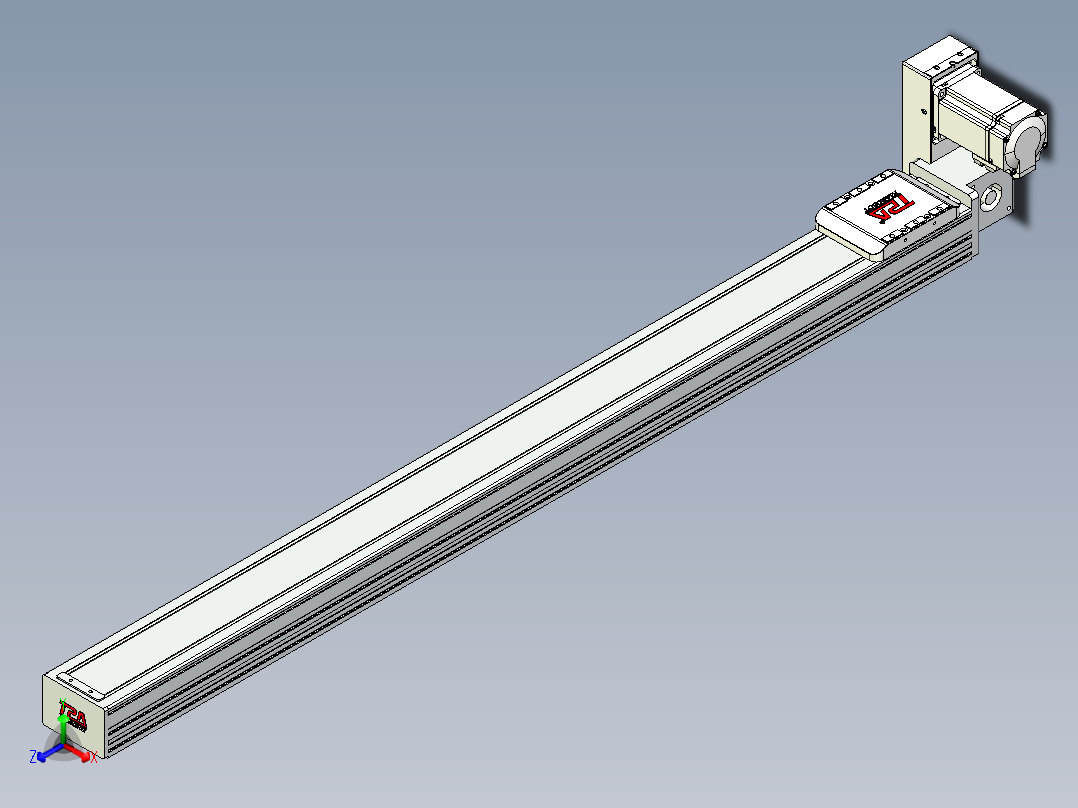 同步带全封闭直线模组TPA-HCB-85D-90-L1000-RU-Y-P20-N3正等轴测图