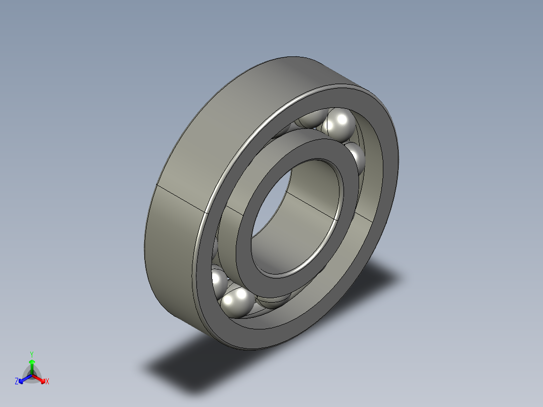 深沟球轴承16001正等轴测图