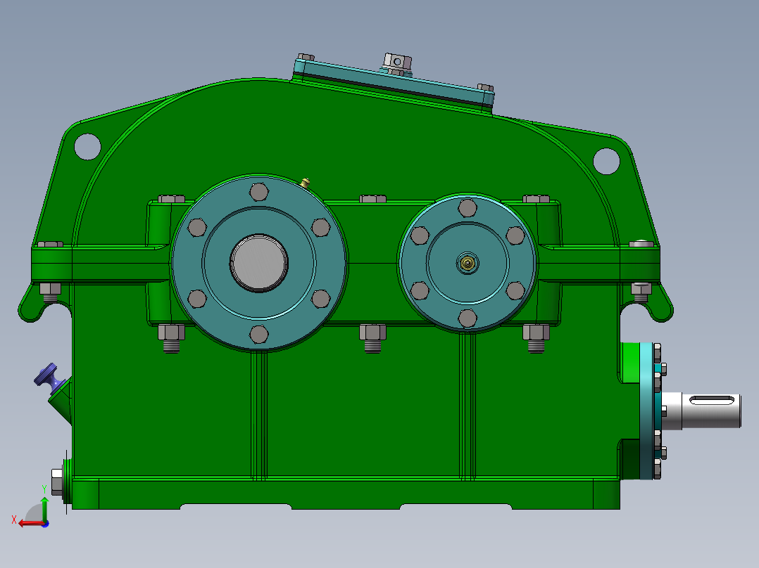 普通蜗轮蜗杆变速箱3D模型图纸 SOLIDWORKS设计后视图