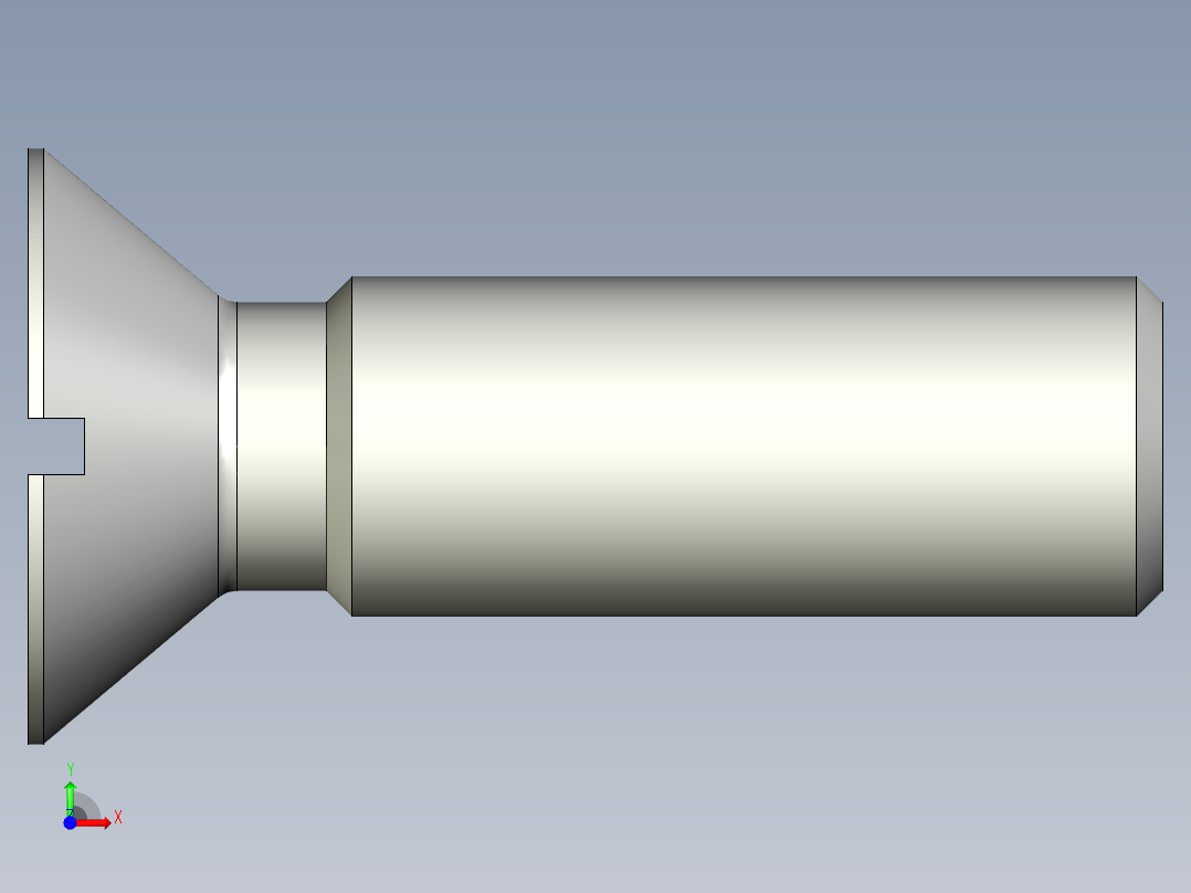 沉头螺钉-Screw_-M24-L80_59-42-4x4-40_-Countersunk_head.stp前视图
