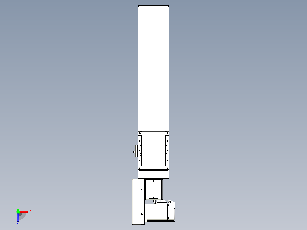 同步带全封闭直线模组TPA-HCB-105D-90-L350-ML-C-P20-N3俯视图