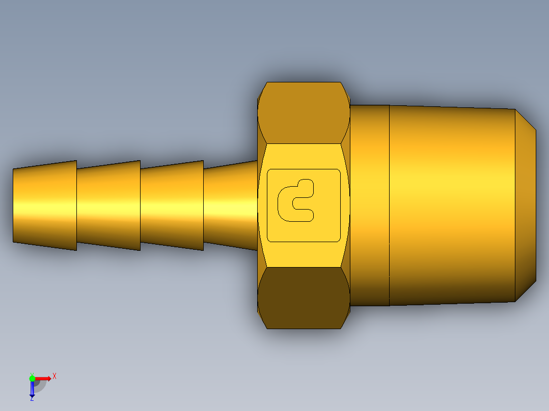 倒齿式工业管接头Hose Barb to Male Pipe 125HB-2-2俯视图