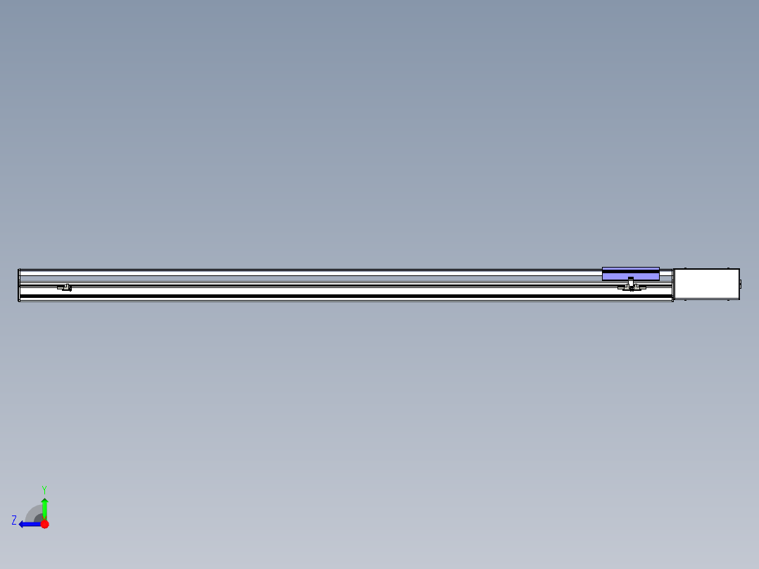 同步带滑台-半封闭B17H-L50-S1550-R-P75-D3右视图