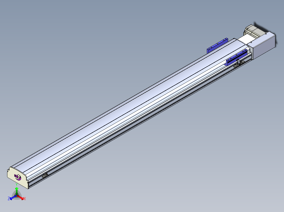同步带滑台-半封闭B17H-L50-S1550-R-P75-D3正等轴测图
