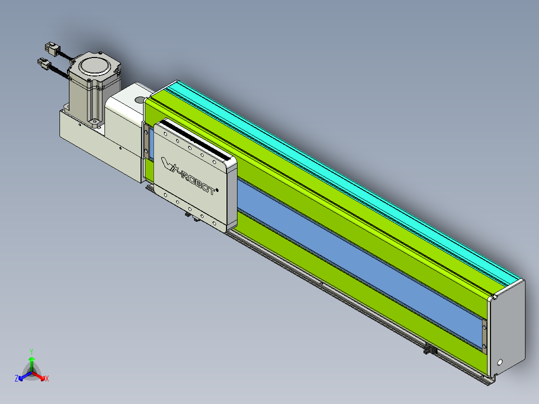 威洛博VBC同步带传动一无尘环境VBC17-L45-S550-BL-ZP75-C3主视图