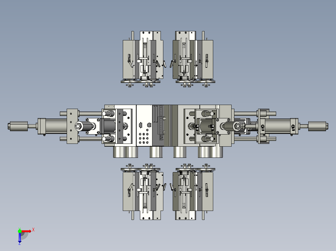 磁力引力机俯视图