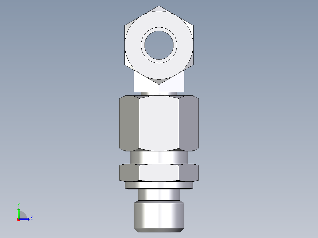 卡套式工业通用硬管接头EO_Assembled_adjustable_standpipe_branch_tee_EVT10LM71左视图